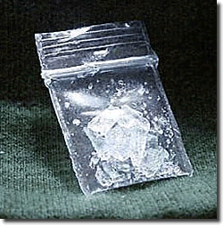 Methamphetamine in bag